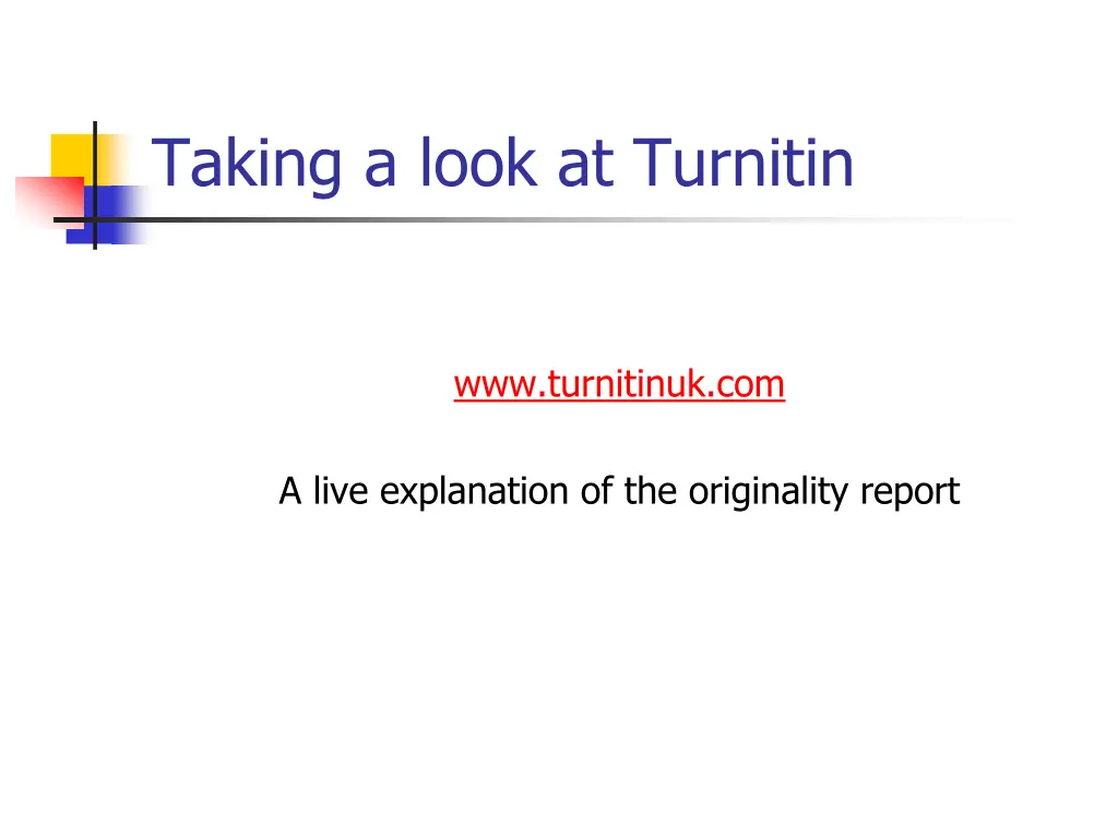 taking a look at turnitin