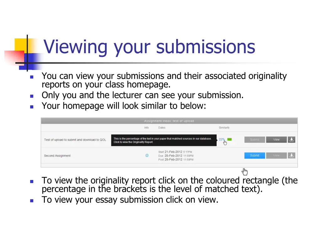 viewing your submissions