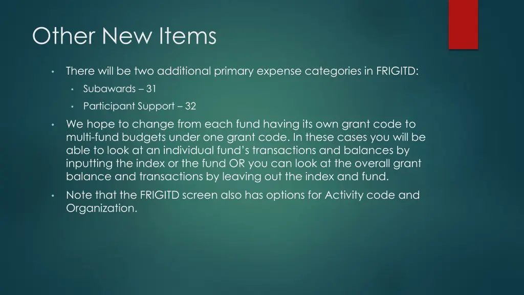 other new items