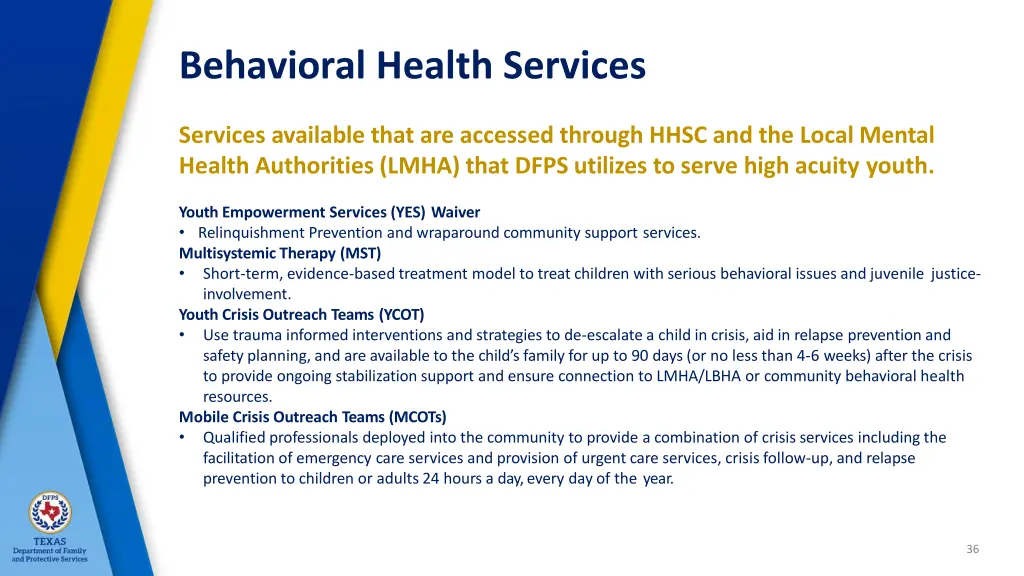 behavioral health services