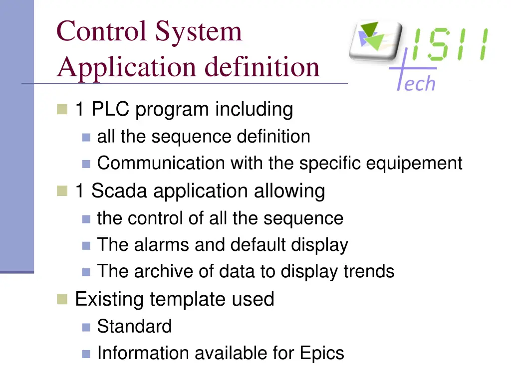 control system application definition