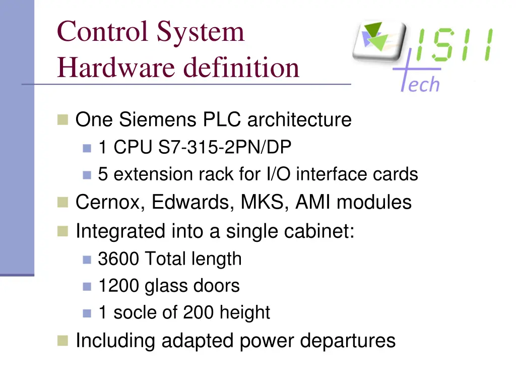 control system hardware definition