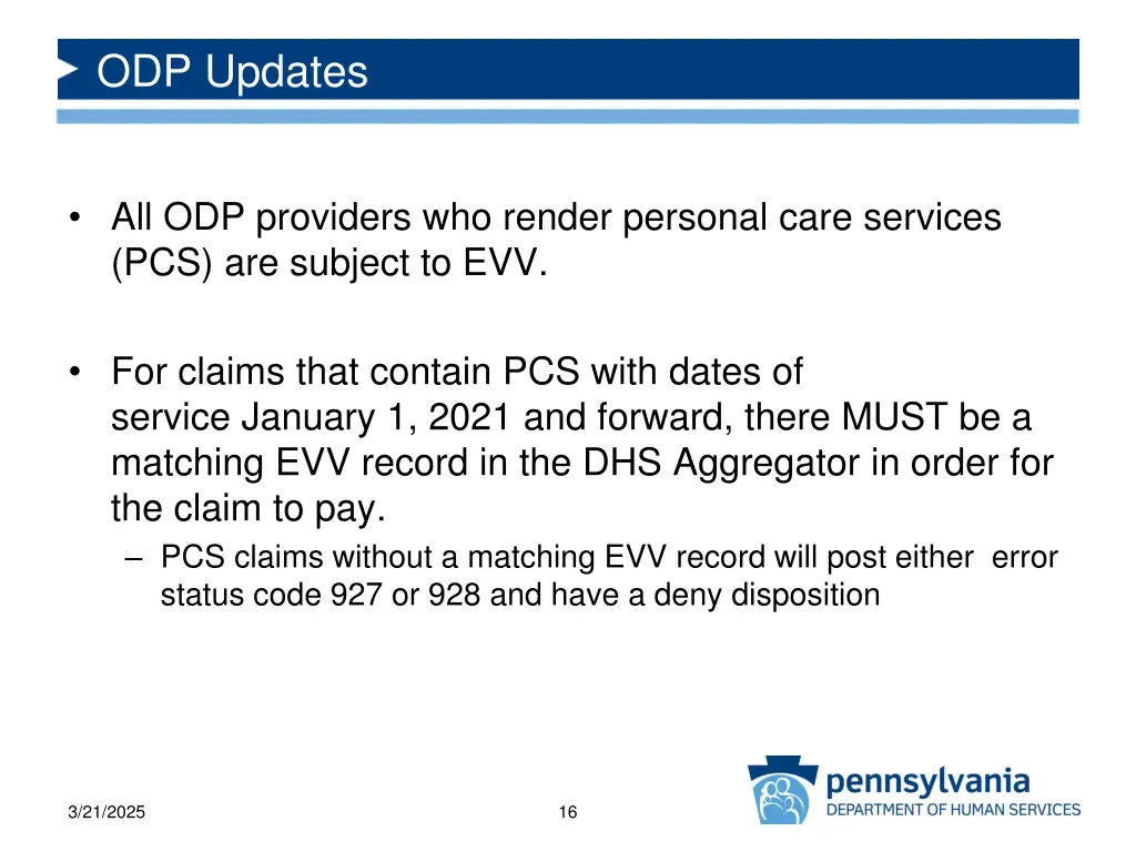 odp updates