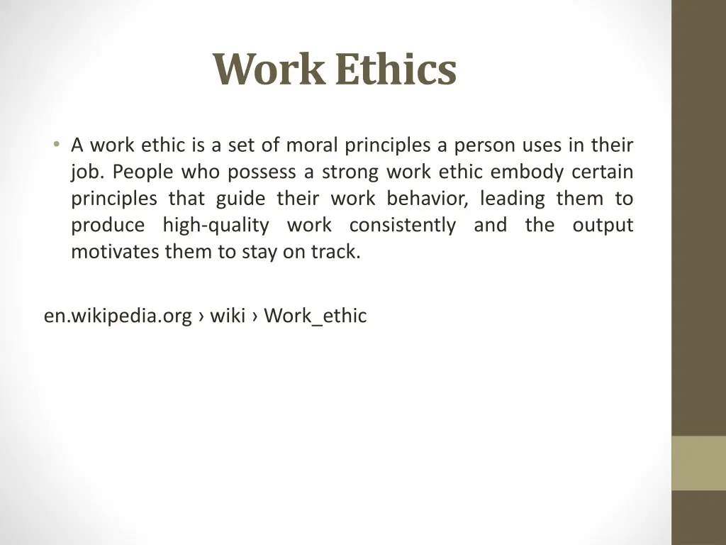 work ethics