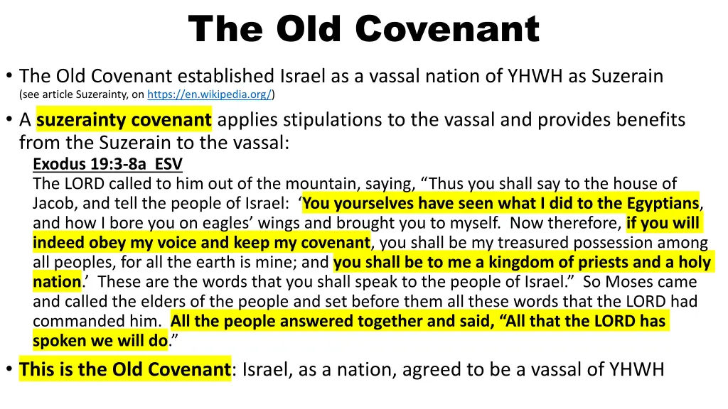 the old covenant