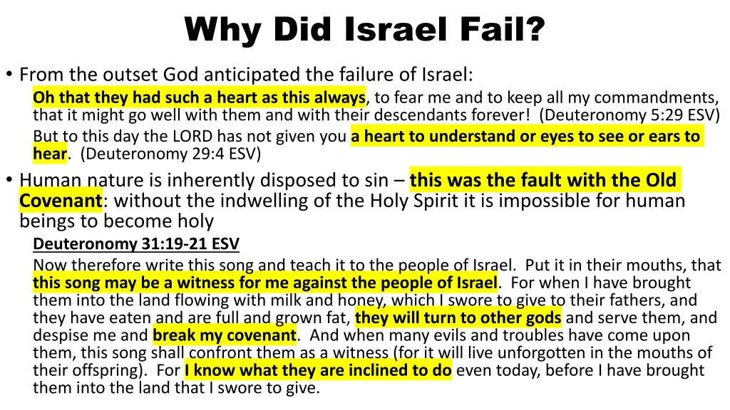 why did israel fail