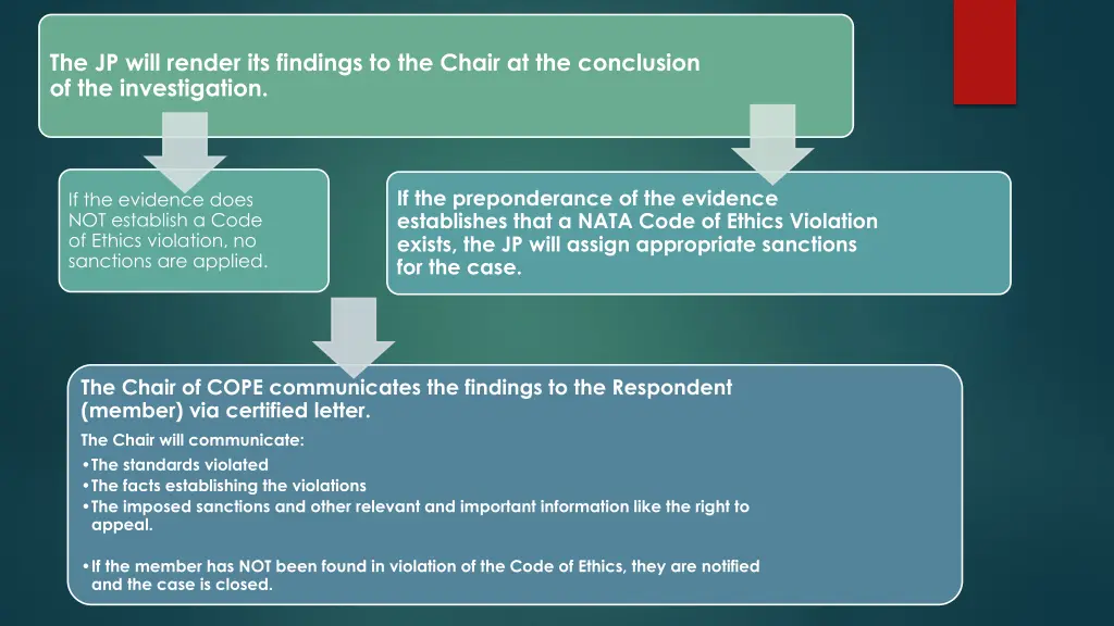 the jp will render its findings to the chair