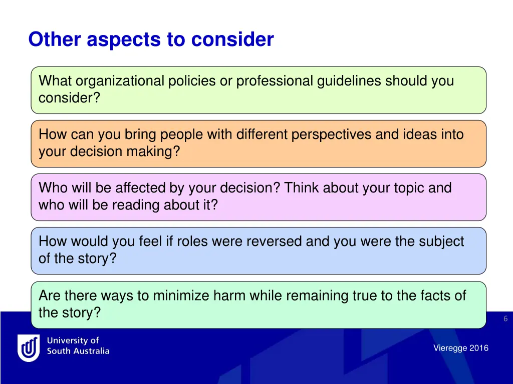 other aspects to consider