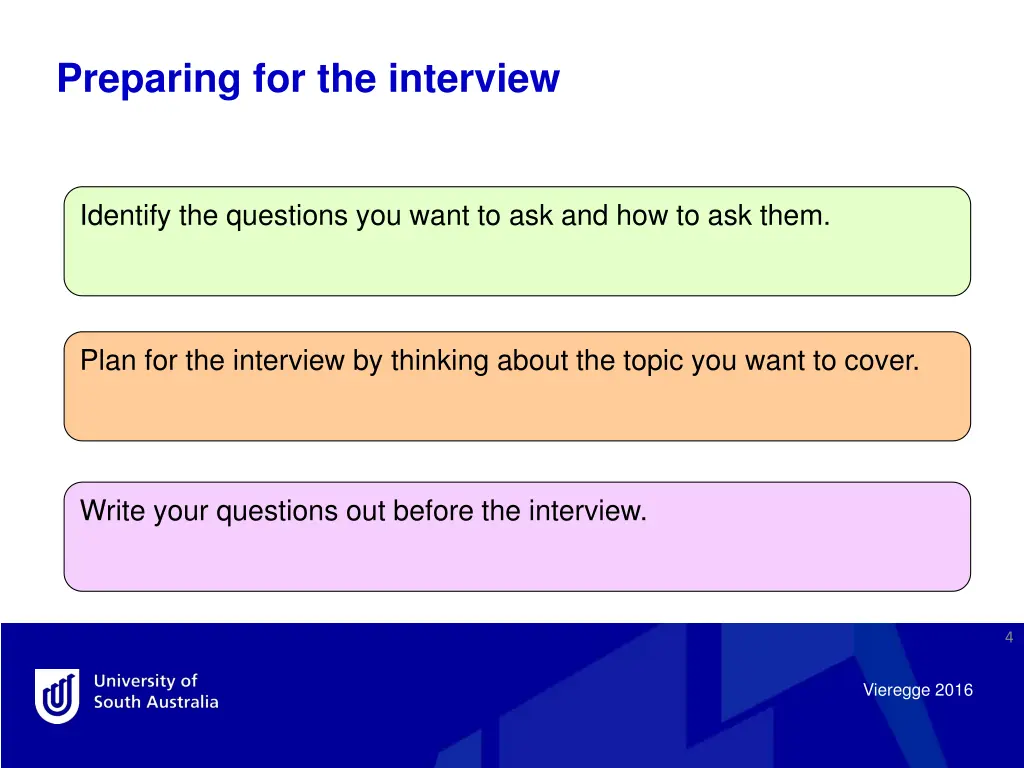 preparing for the interview