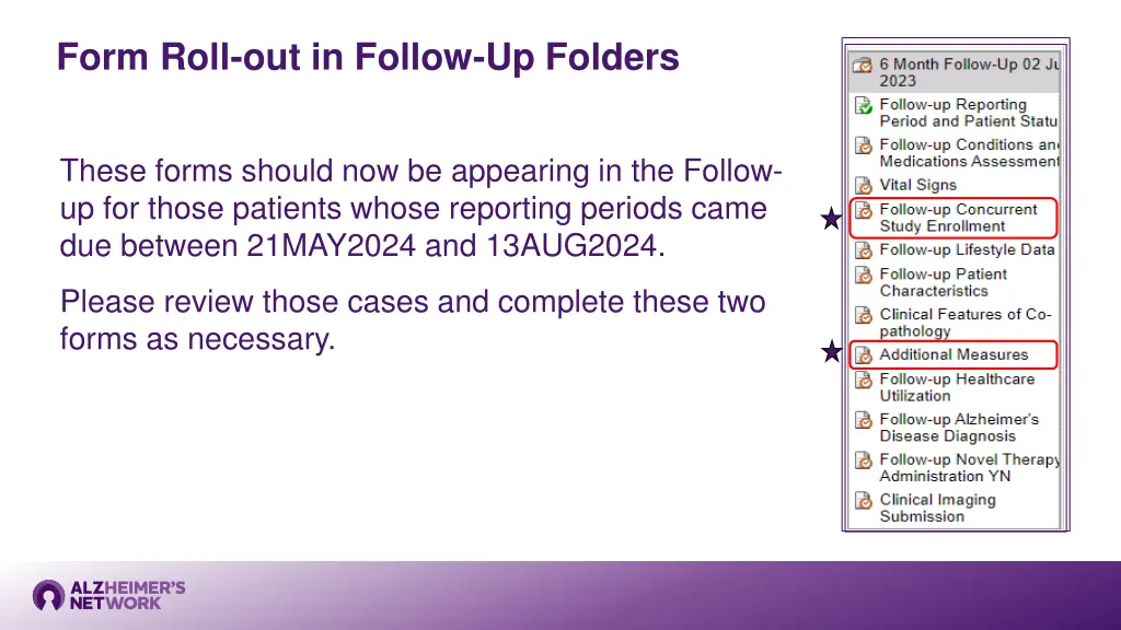 form roll out in follow up folders 1