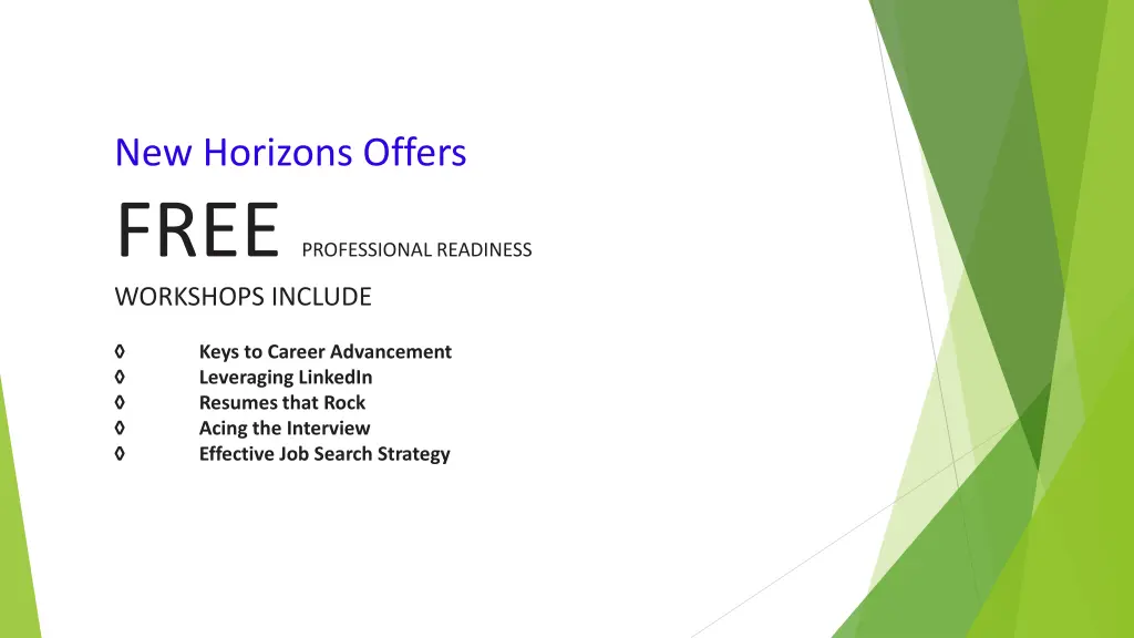 new horizons offers free professional readiness