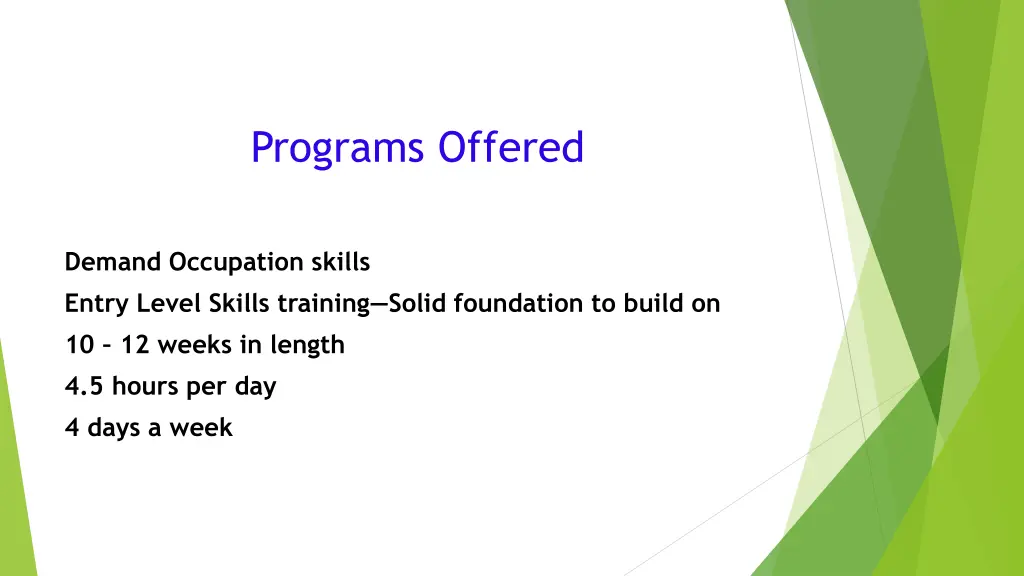 programs offered