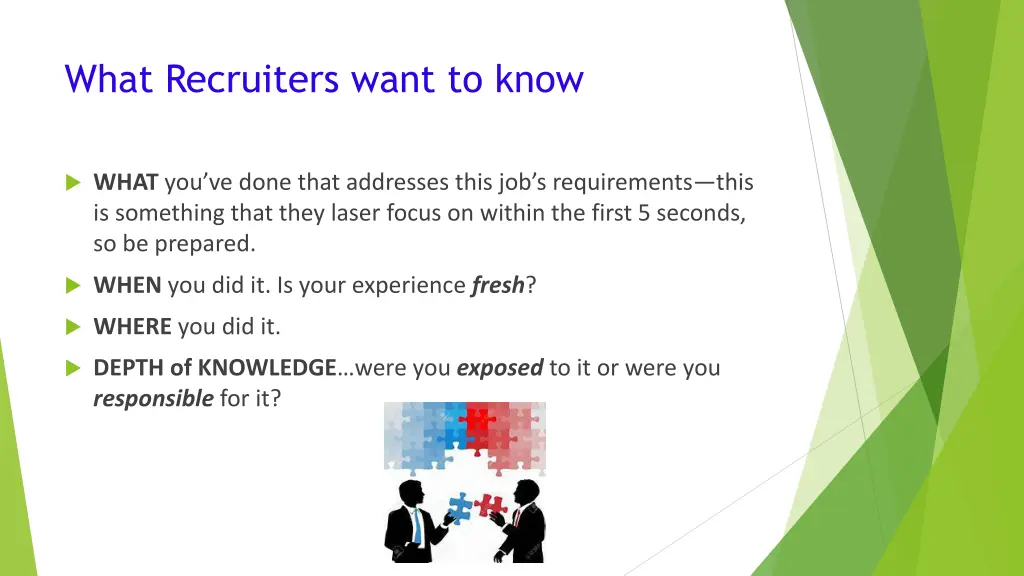 what recruiters want to know
