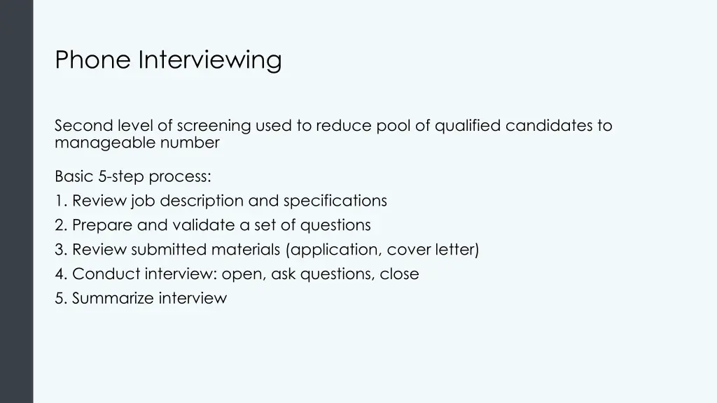 phone interviewing