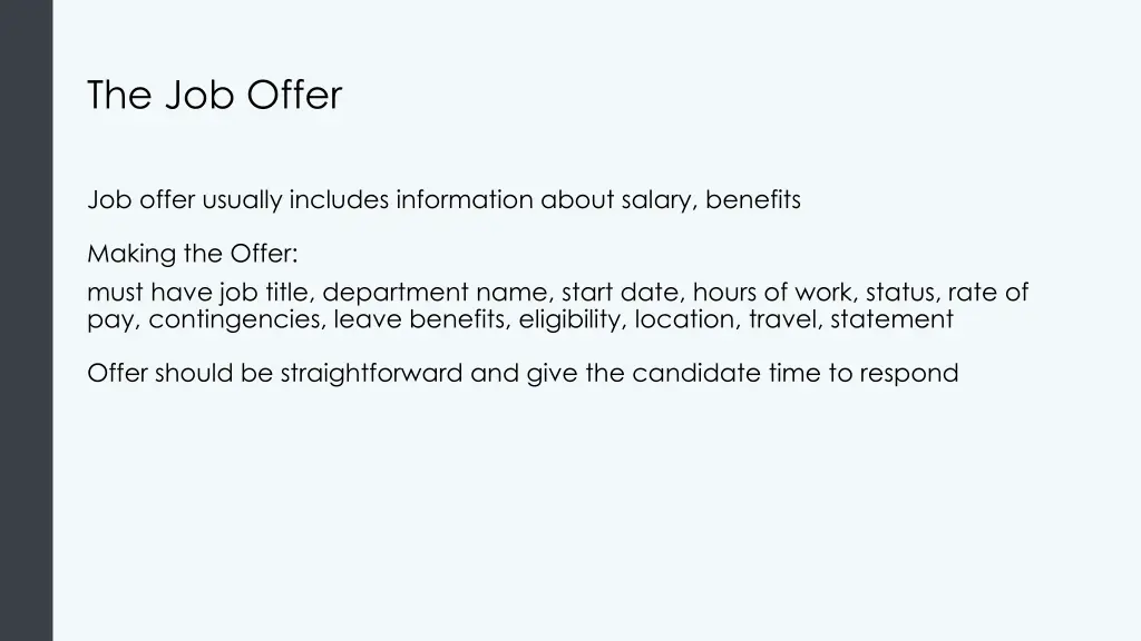 the job offer