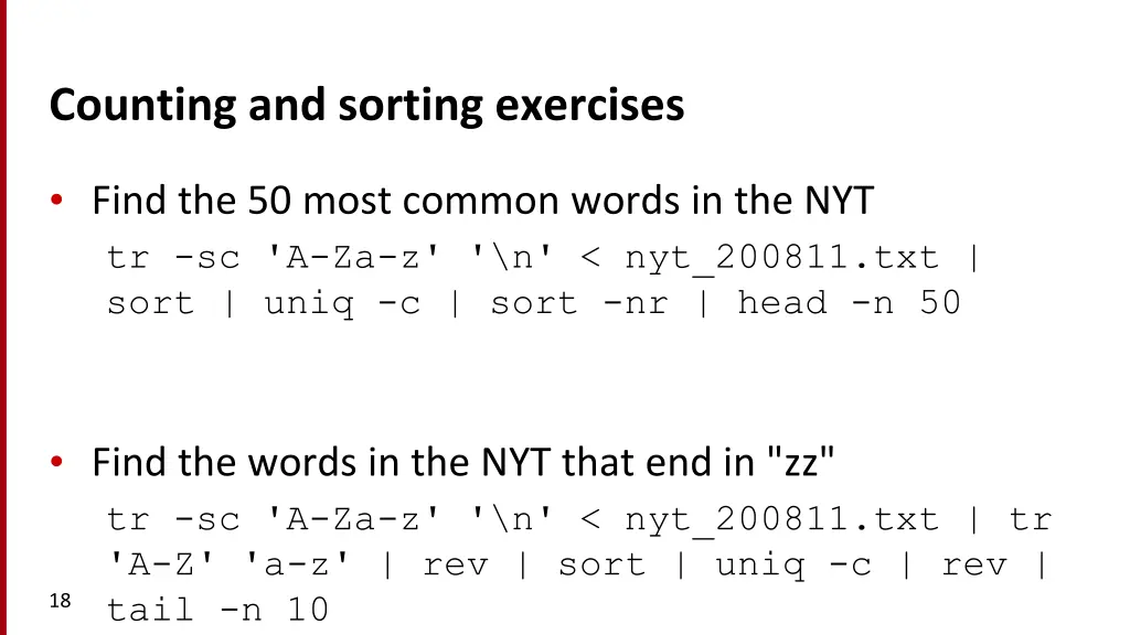 counting and sorting exercises 1