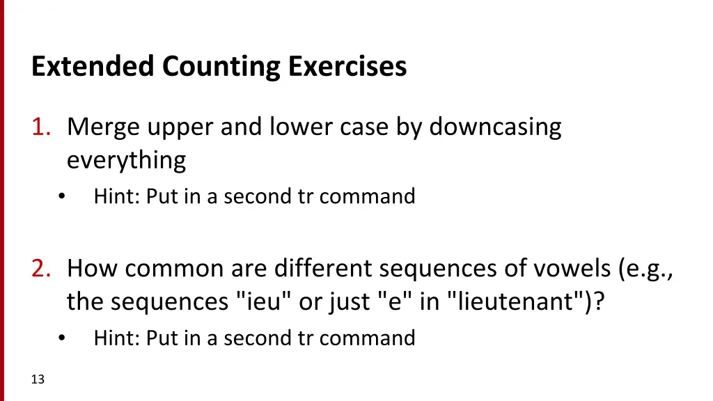 extended counting exercises