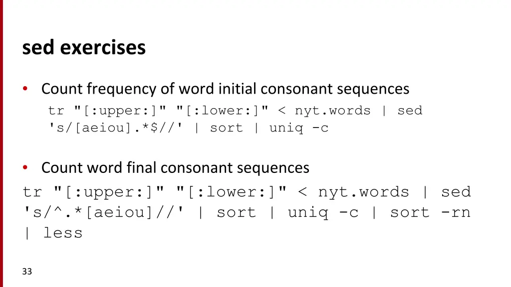 sed exercises 1