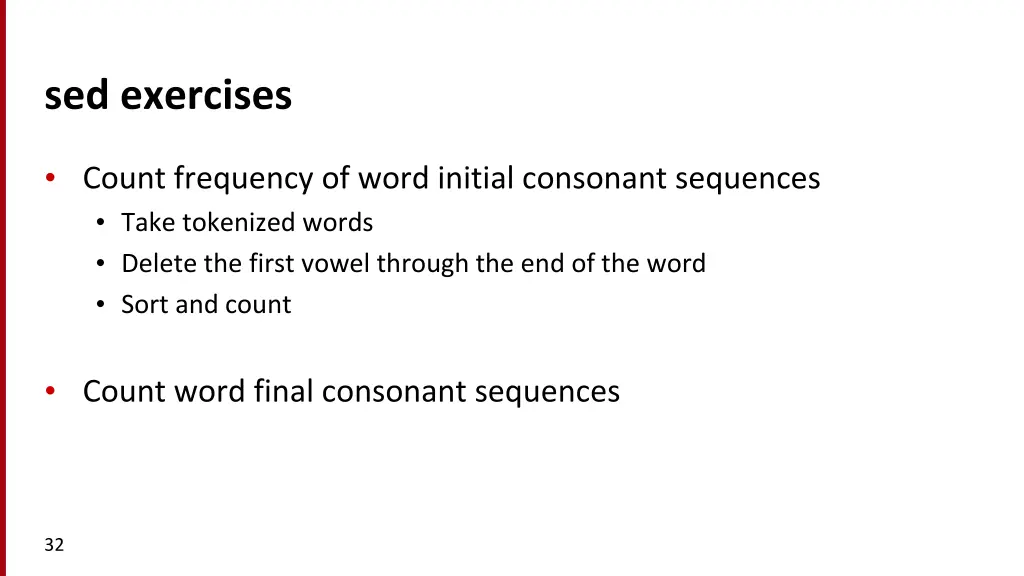 sed exercises