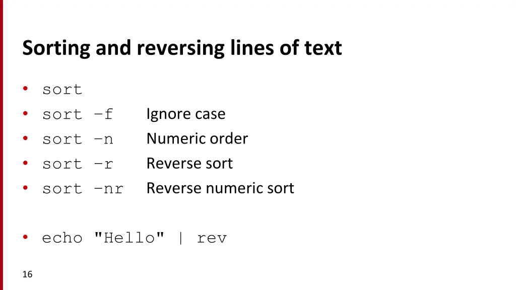 sorting and reversing lines of text