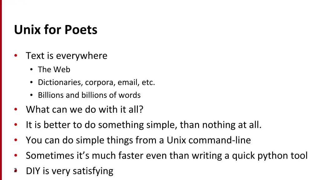 unix for poets