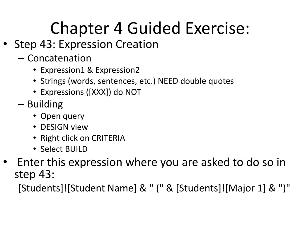 chapter 4 guided exercise step 43 expression