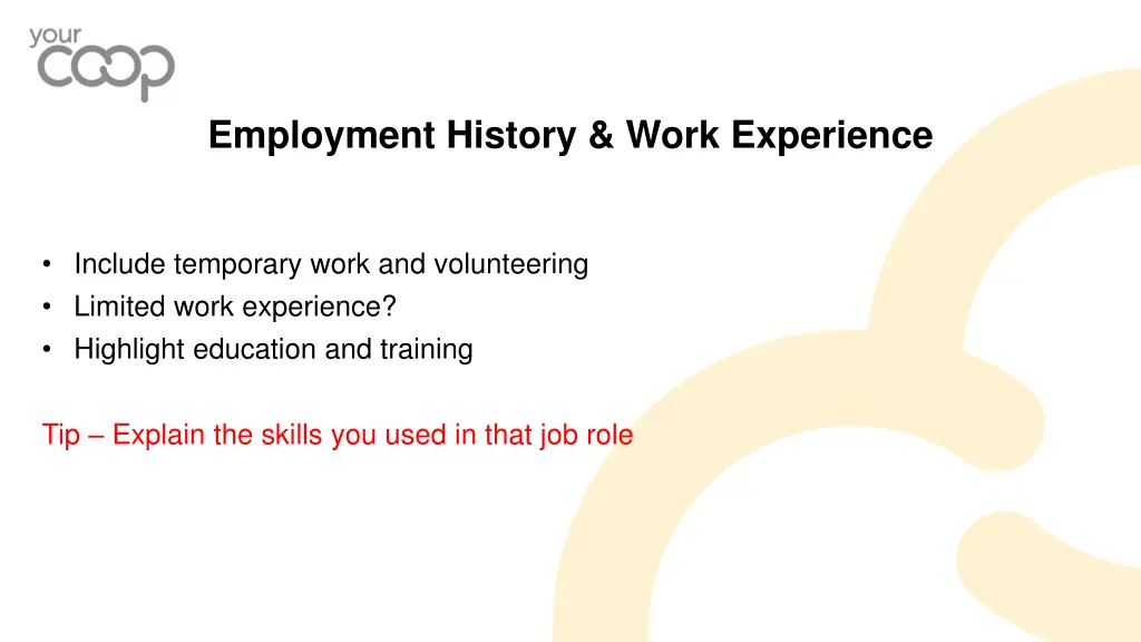 employment history work experience