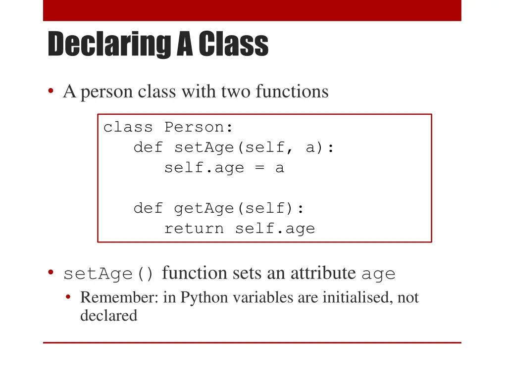 declaring a class