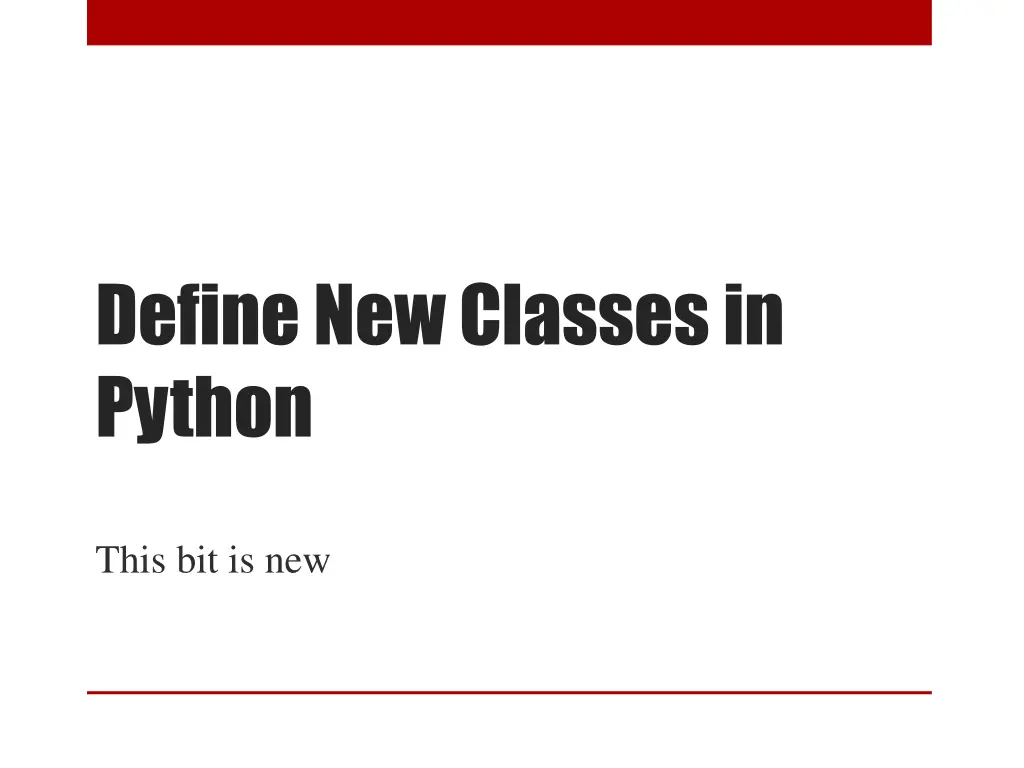 define new classes in python