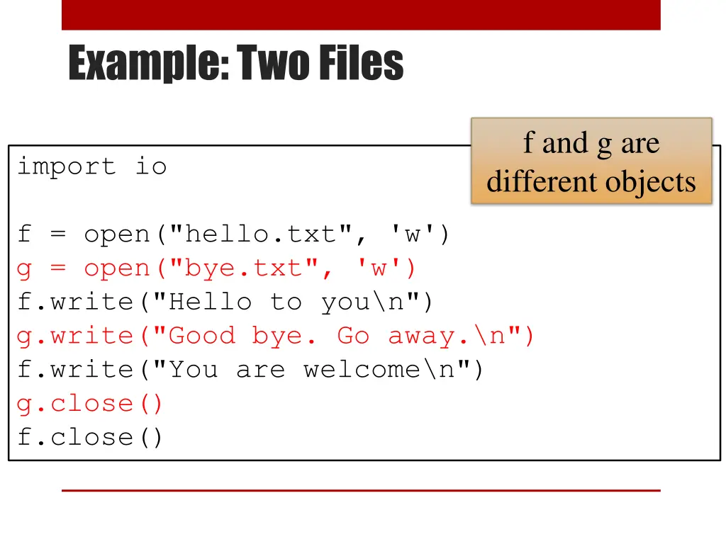 example two files