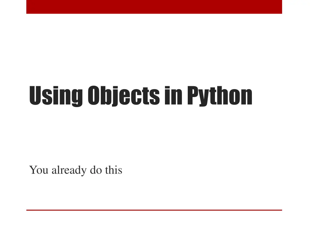 using objects in python