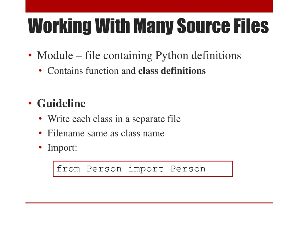 working with many source files