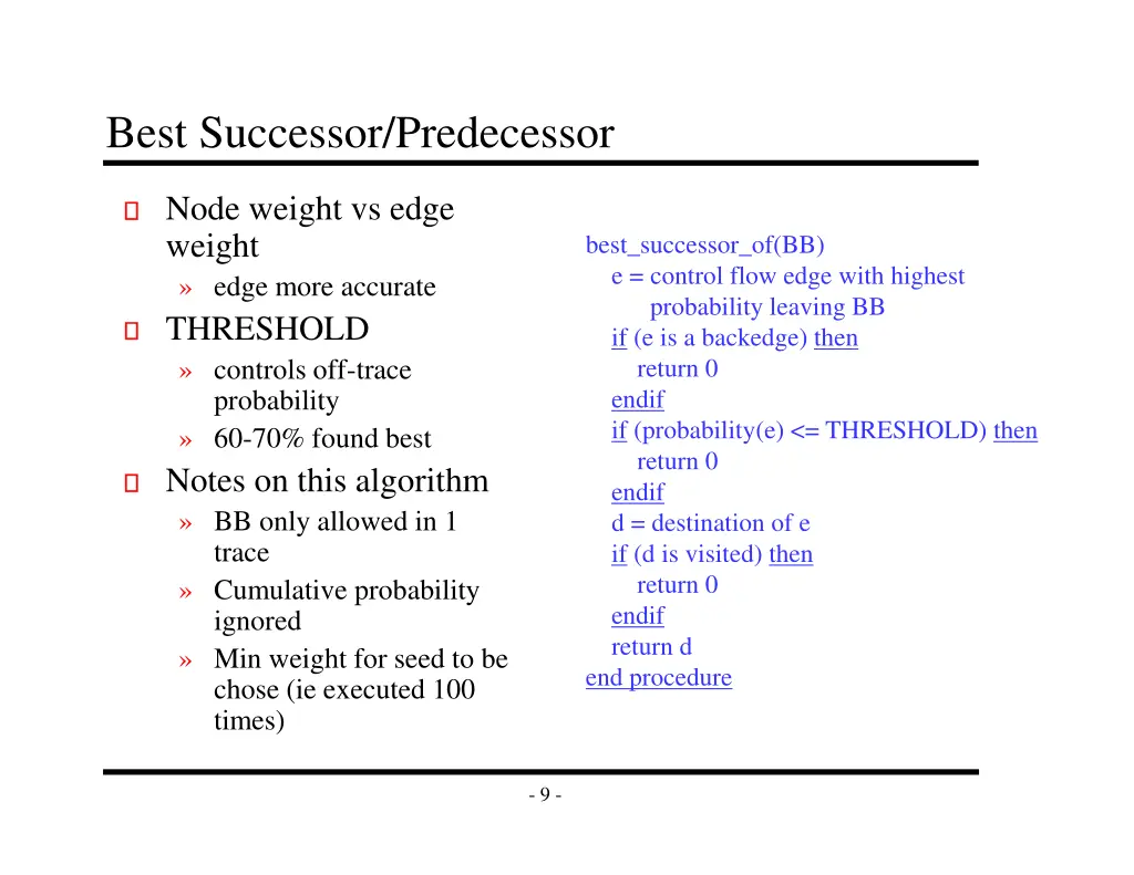 best successor predecessor