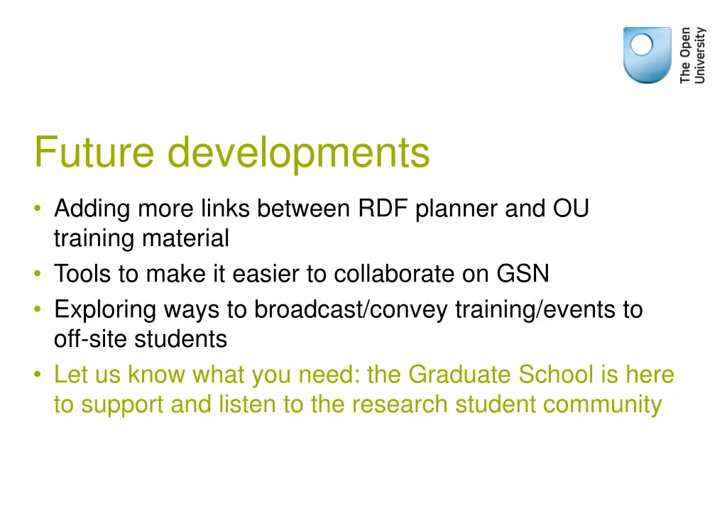 future developments