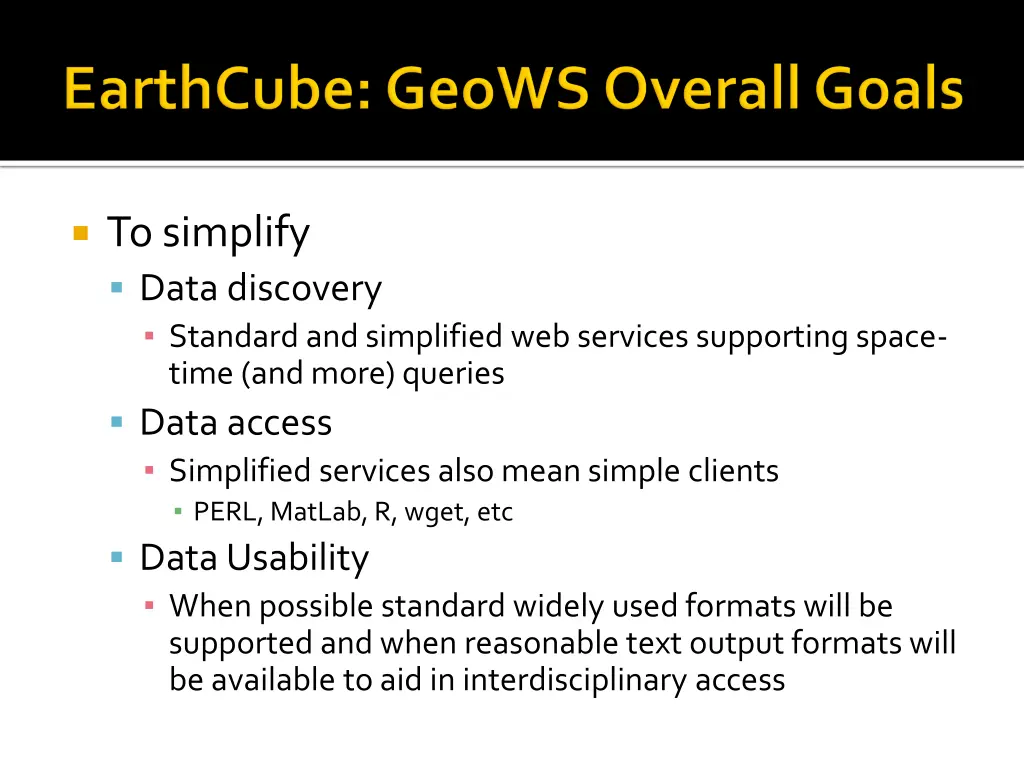 to simplify data discovery standard