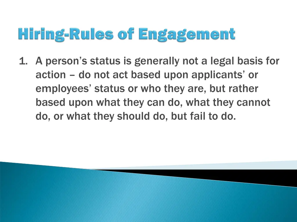 1 a person s status is generally not a legal