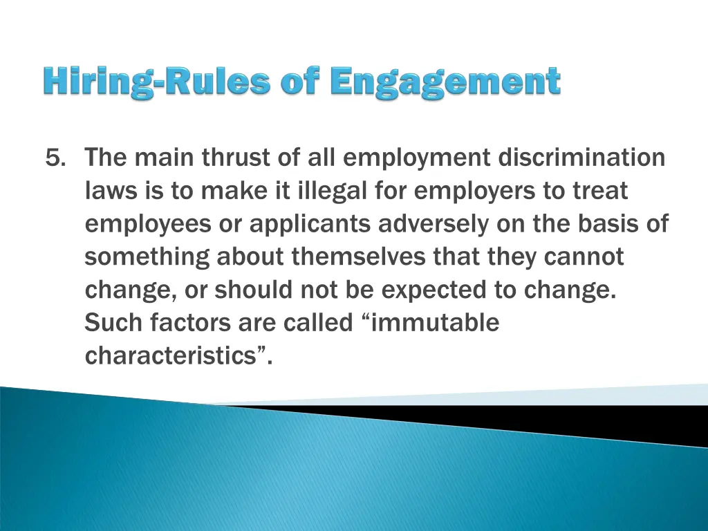 5 the main thrust of all employment