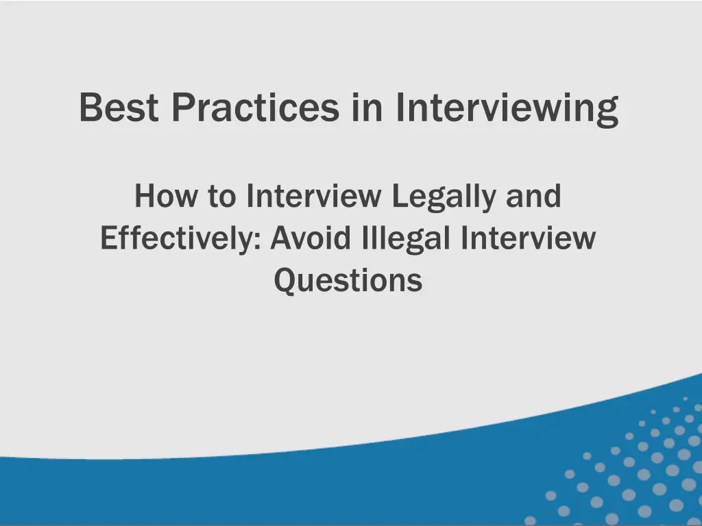 best practices in interviewing