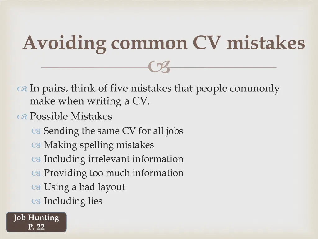 avoiding common cv mistakes
