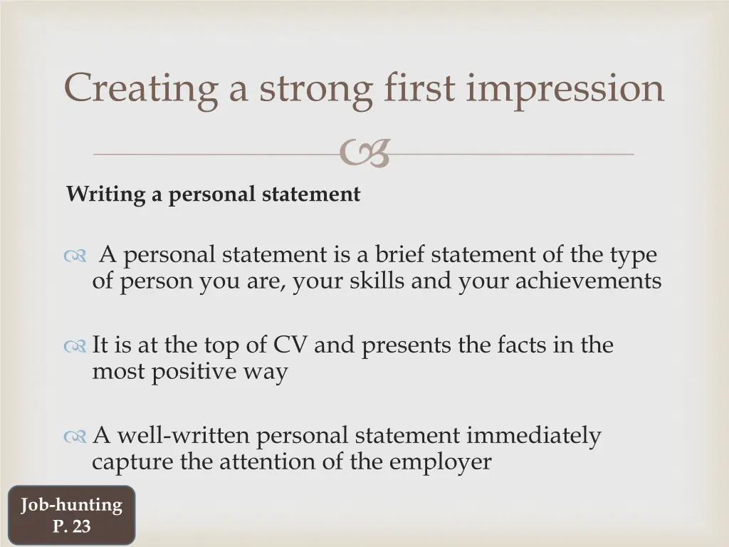creating a strong first impression