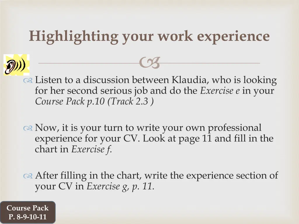 highlighting your work experience 3
