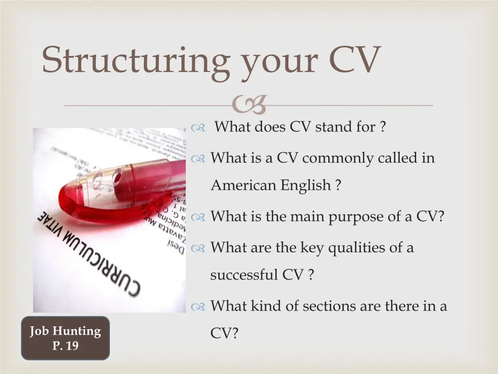 structuring your cv 1