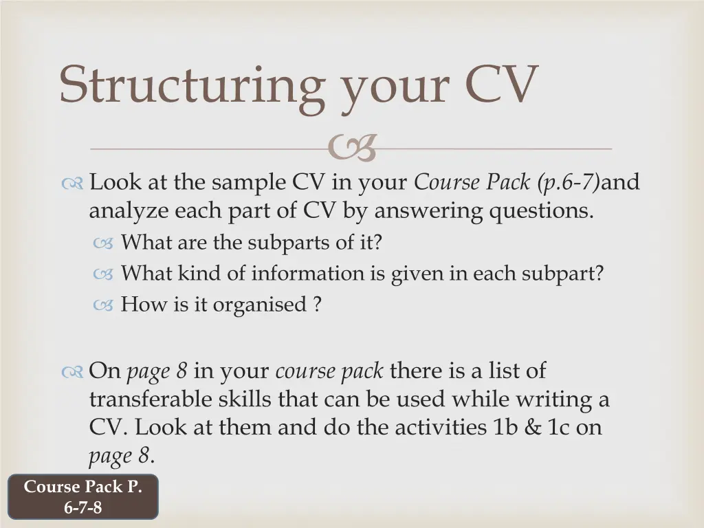 structuring your cv 2