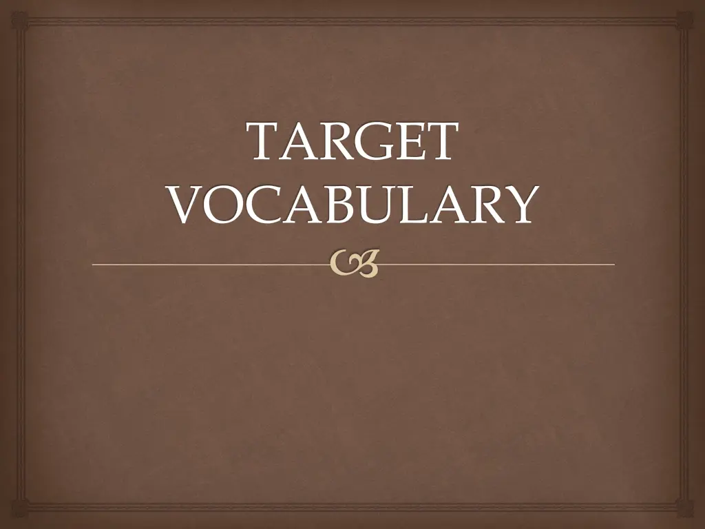 target vocabulary