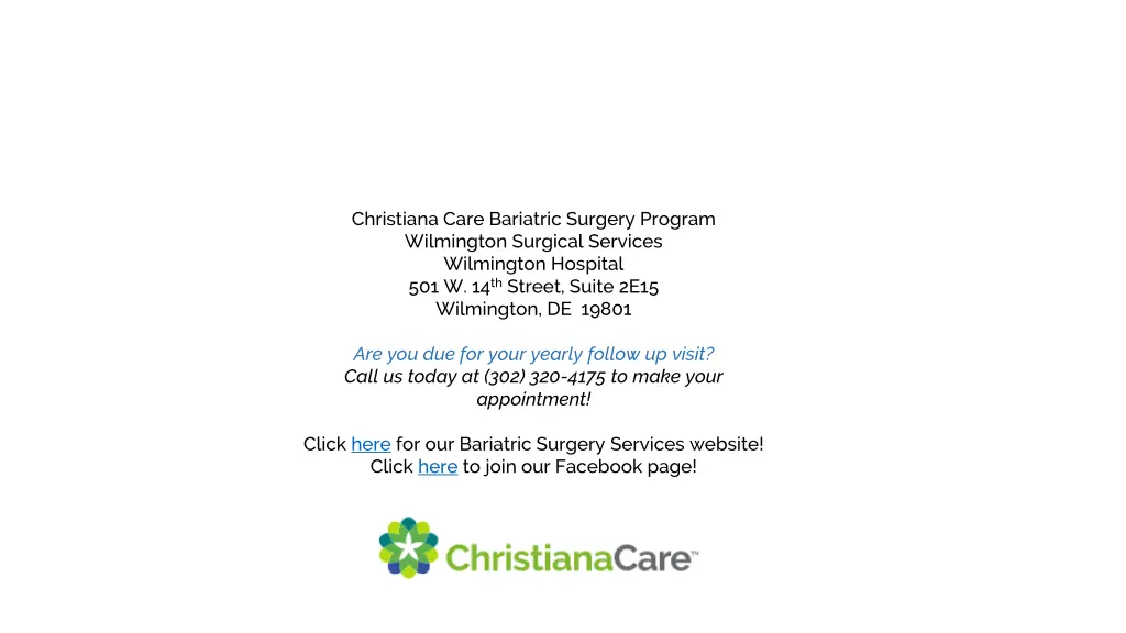 christiana care bariatric surgery program