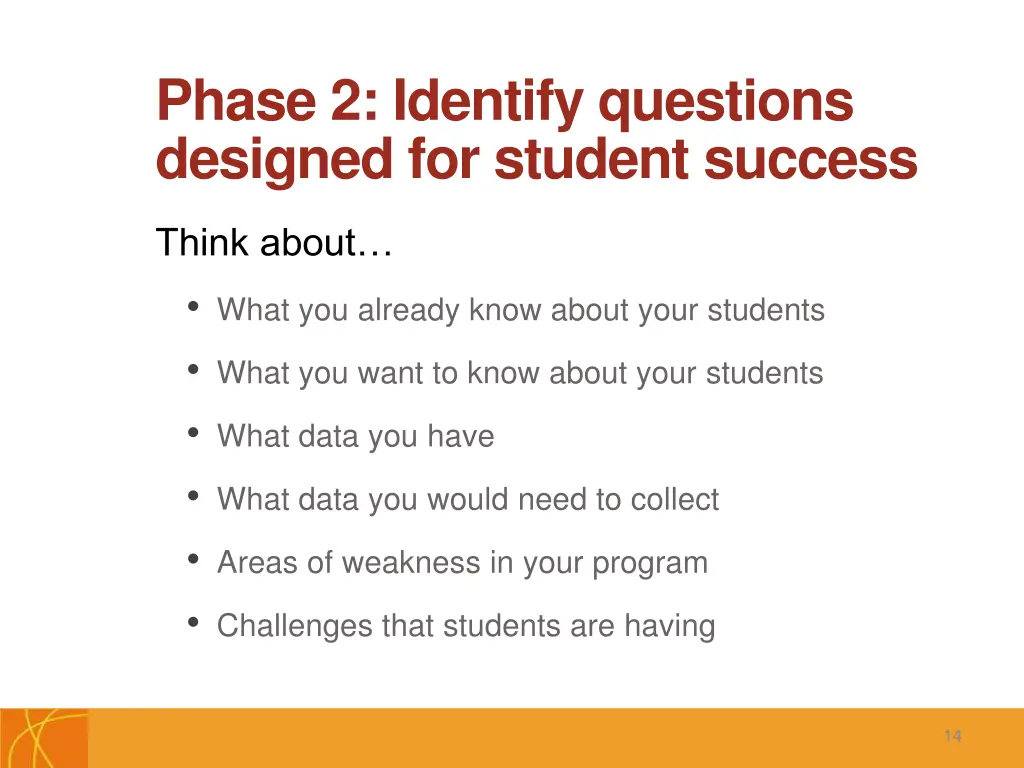 phase 2 identify questions designed for student