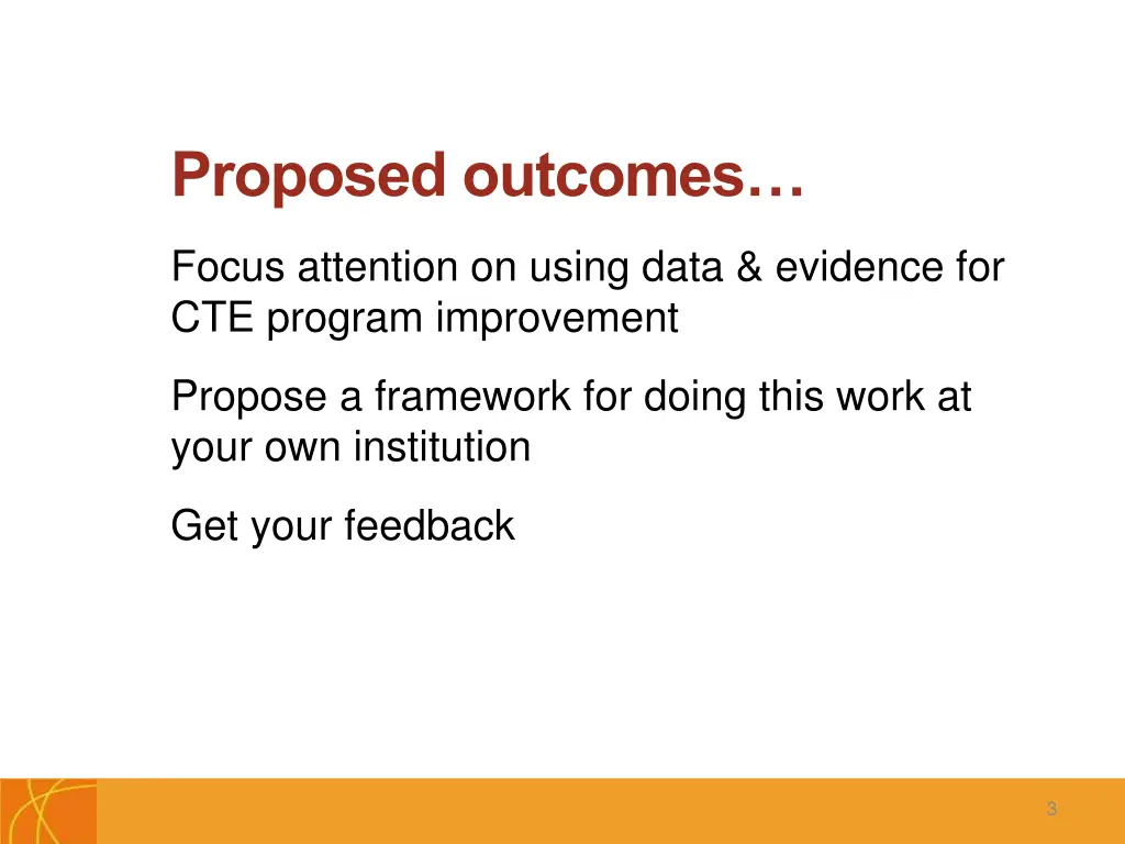 proposed outcomes
