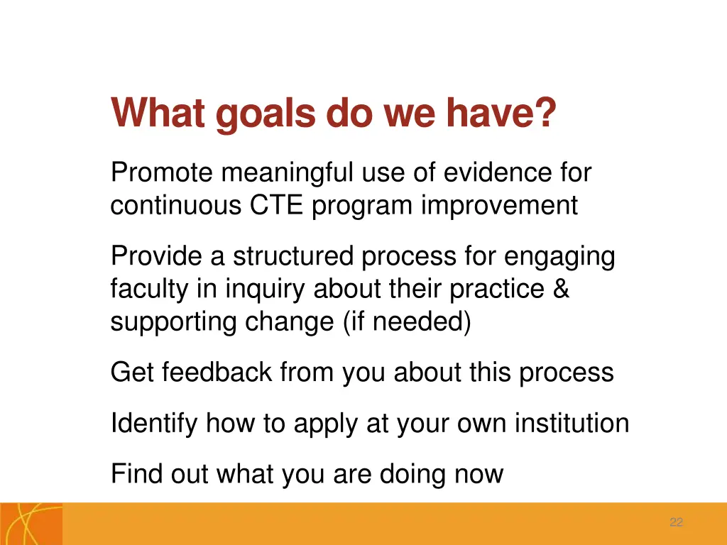 what goals do we have