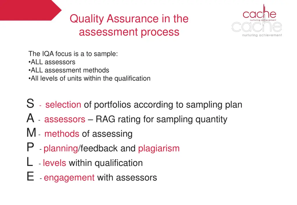 quality assurance in the assessment process