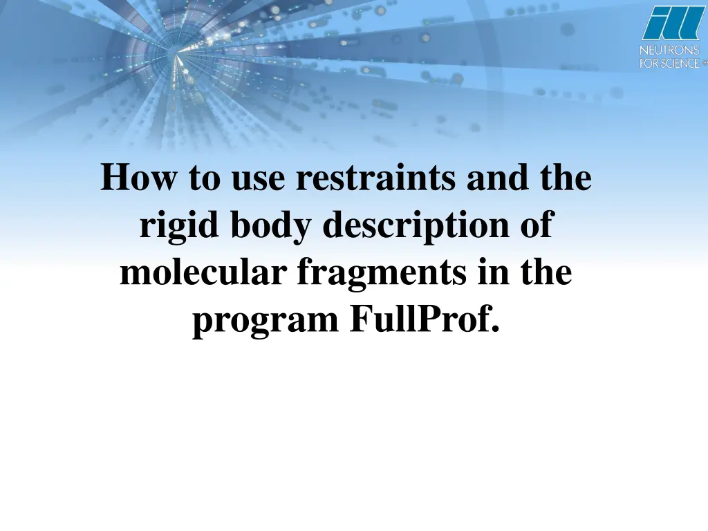 how to use restraints and the rigid body